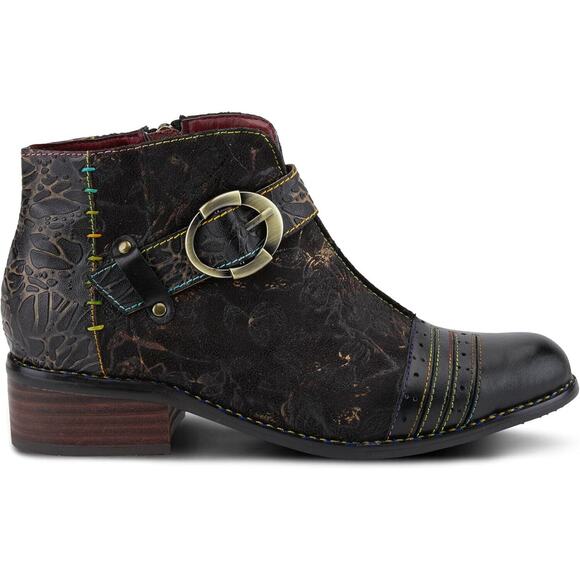 L'Artiste by Spring Step Womens Georgiana Leather Ankle Boot -- Black Multi NEW - Picture 4 of 7